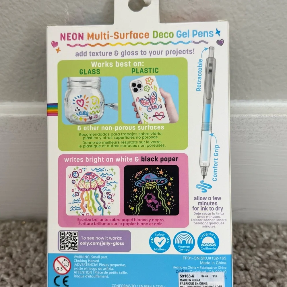 Ooly Jelly Gloss Neon Gel Pens multi surface